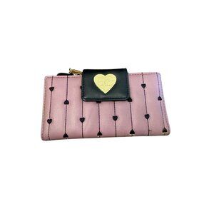 Betsy Johnson pink and black hearts wallet